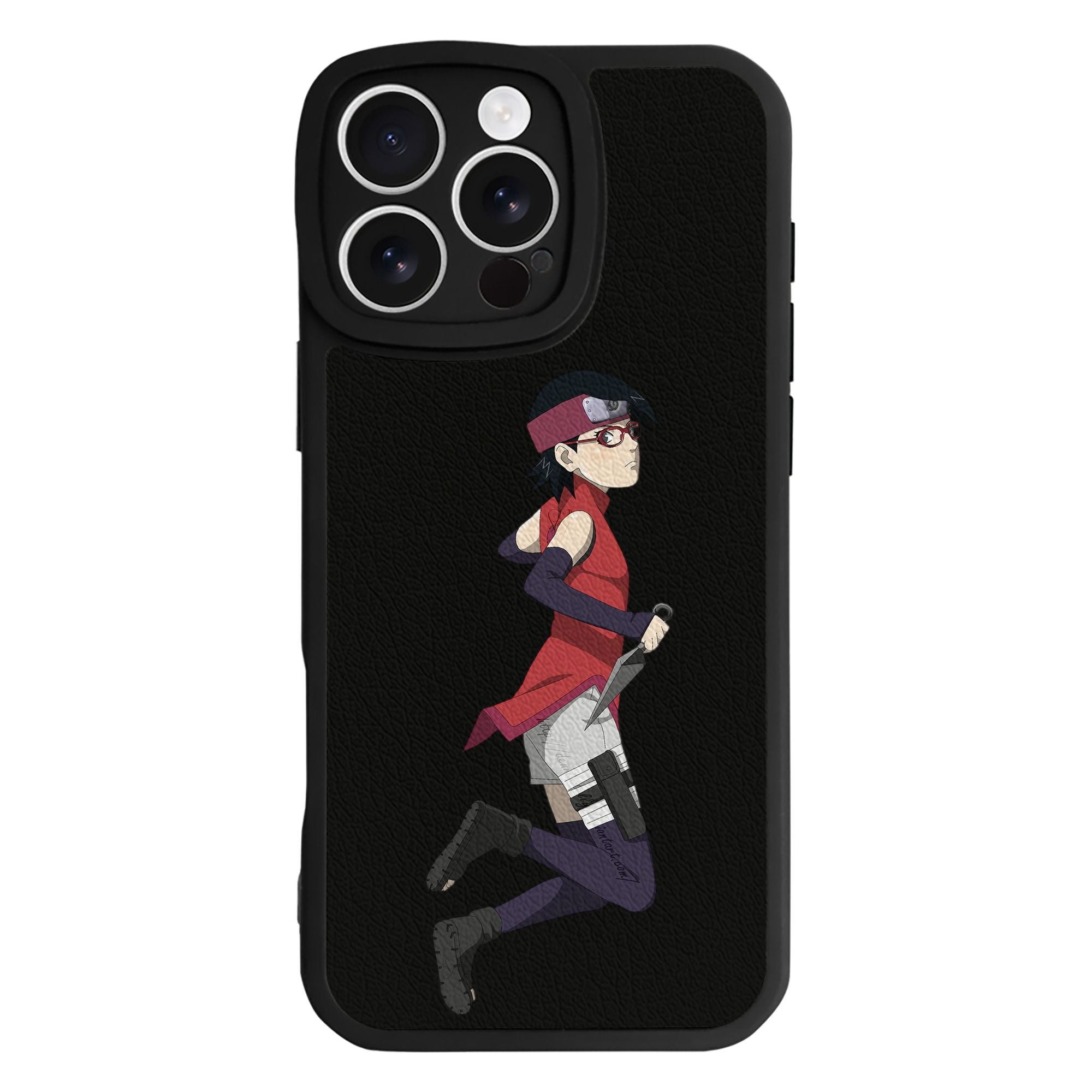 （画像用） NARUTO -ナルト- うちは サラダ Uchiha Sarada 【iPhone 16シリーズ対応】シリコンスマホケース（レザー調） 材質：シリコン